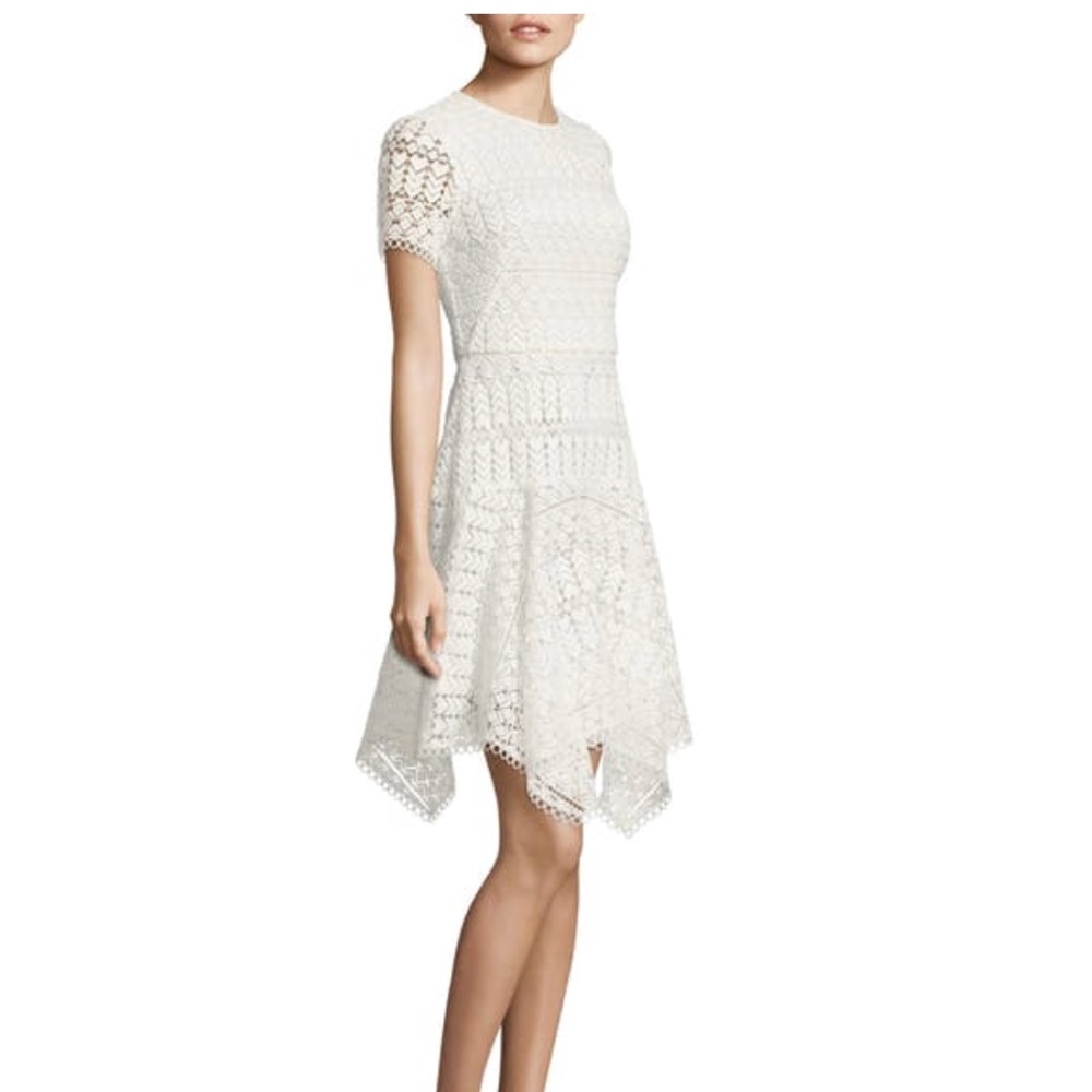 SHOSHANA short white lace dress